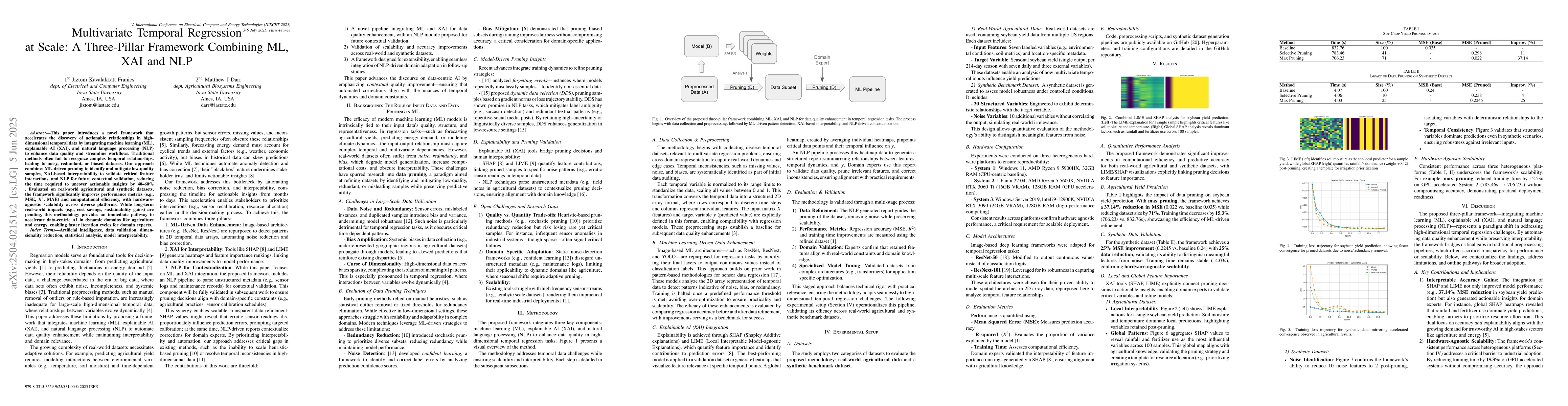 Thumbnail for Multivariate Temporal Regression at Scale: A Three-Pillar Framework
  Combining ML, XAI, and NLP