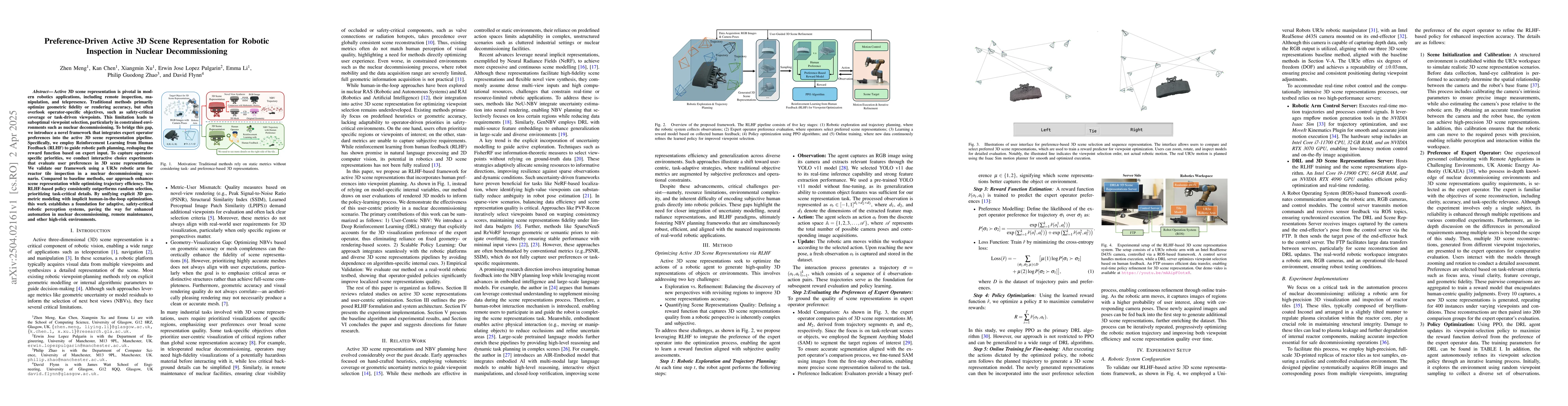 Thumbnail for Preference-Driven Active 3D Scene Representation for Robotic Inspection
  in Nuclear Decommissioning