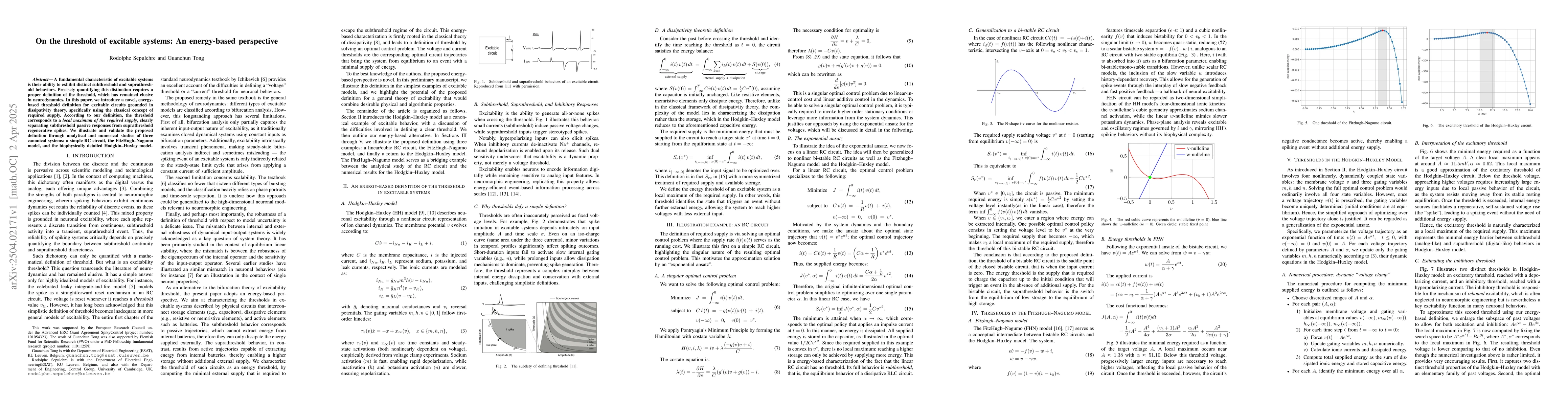 Thumbnail for On the threshold of excitable systems: An energy-based perspective