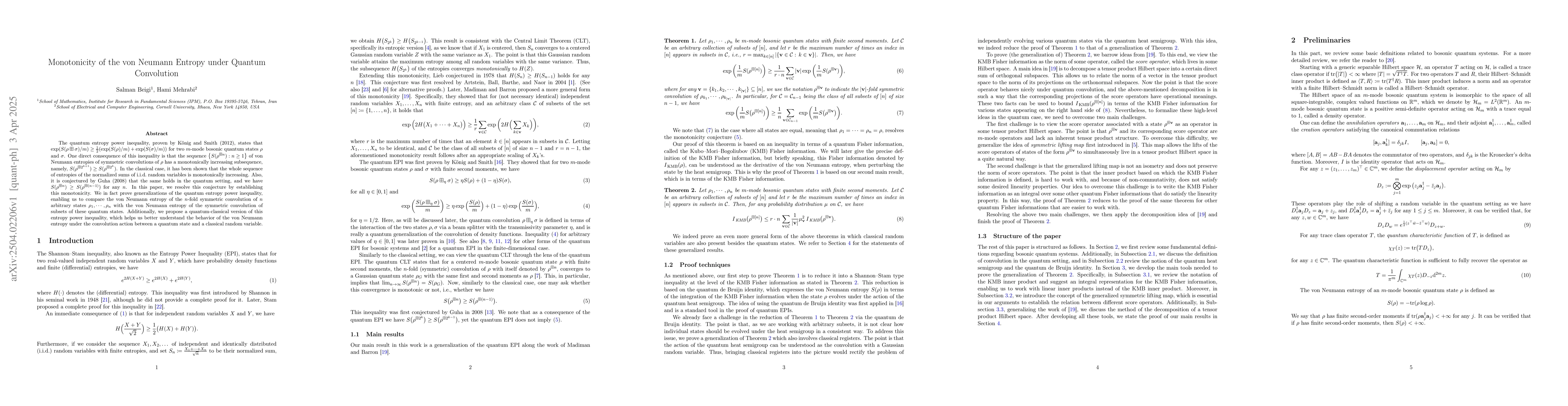 Thumbnail for Monotonicity of the von Neumann Entropy under Quantum Convolution