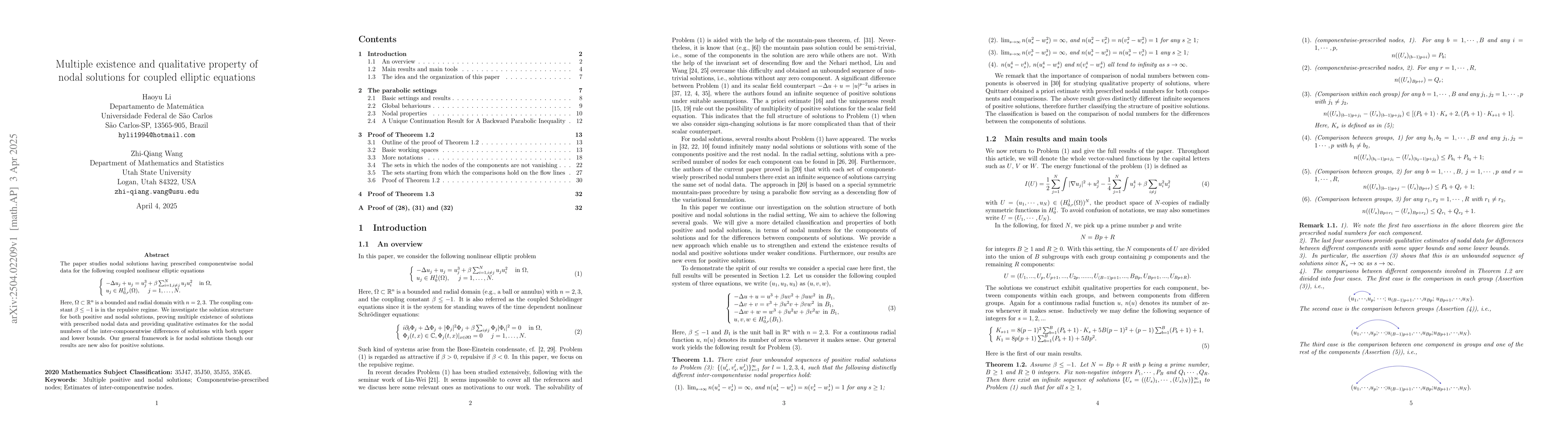 Thumbnail for Multiple existence and qualitative property of nodal solutions for
  coupled elliptic equations