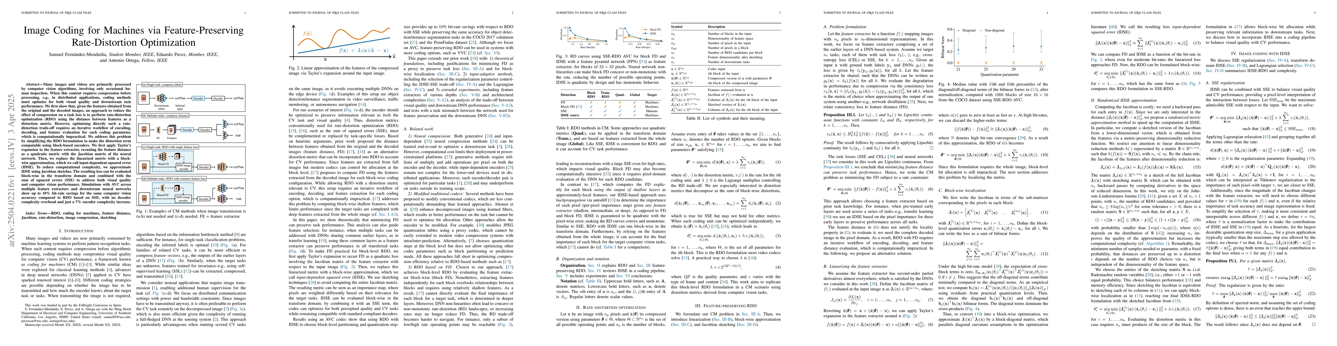 Thumbnail for Image Coding for Machines via Feature-Preserving Rate-Distortion
  Optimization