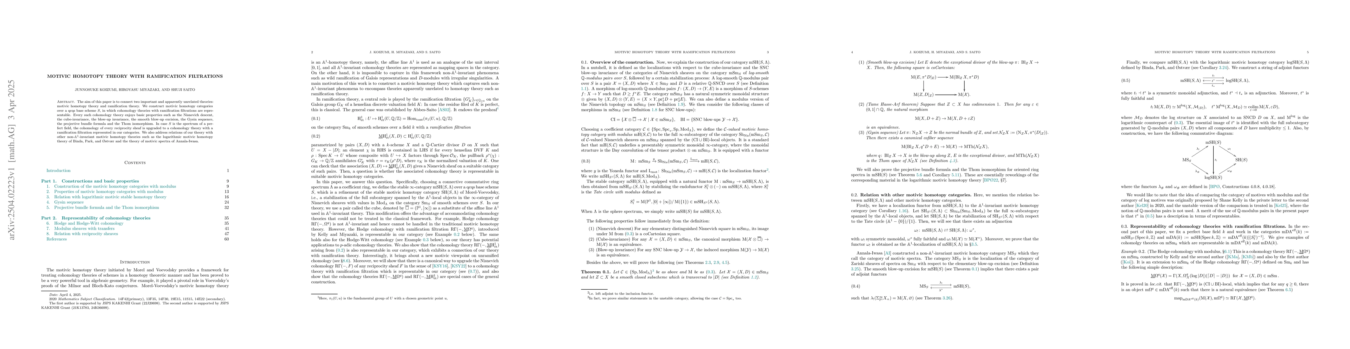 Thumbnail for Motivic homotopy theory with ramification filtrations