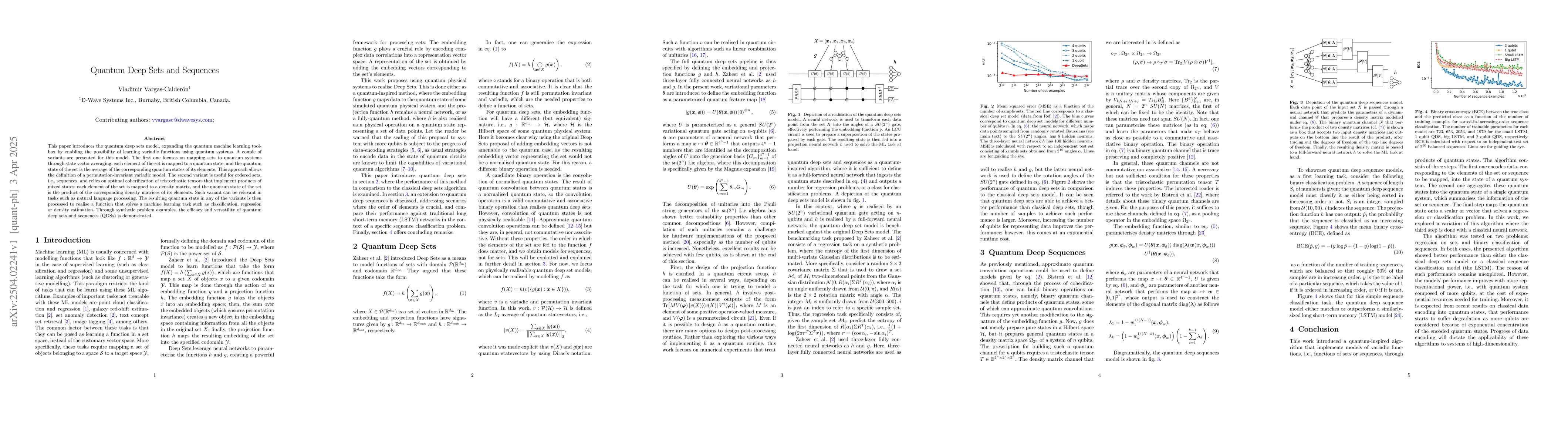 Thumbnail for Quantum Deep Sets and Sequences