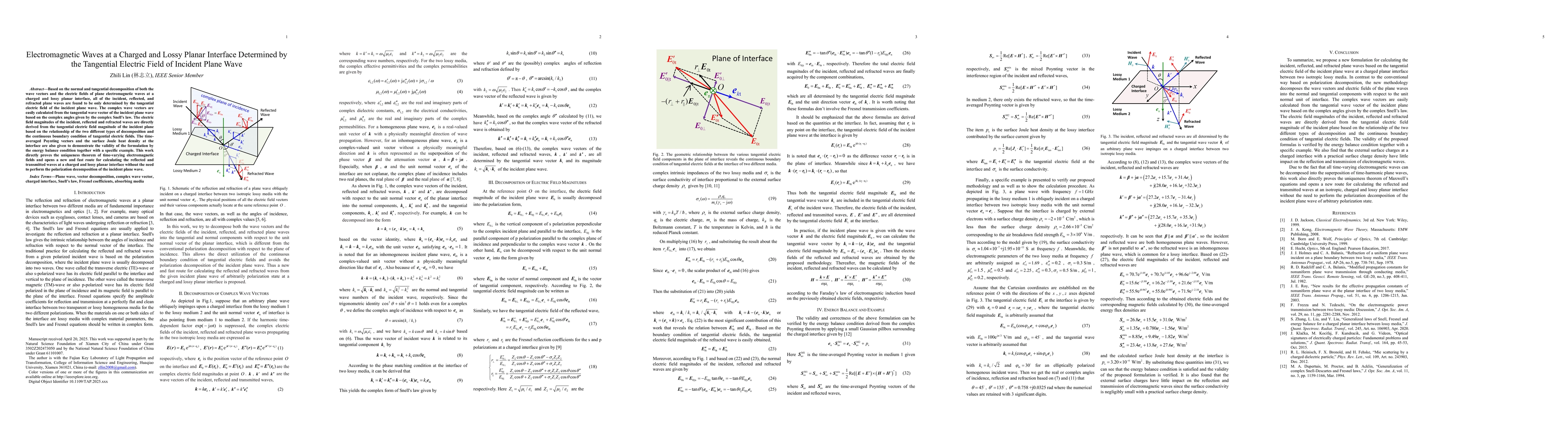 Thumbnail for Electromagnetic Waves Determined by the Tangential Electric Field of
  Incident Plane Wave at a Charged and Lossy Planar Interface