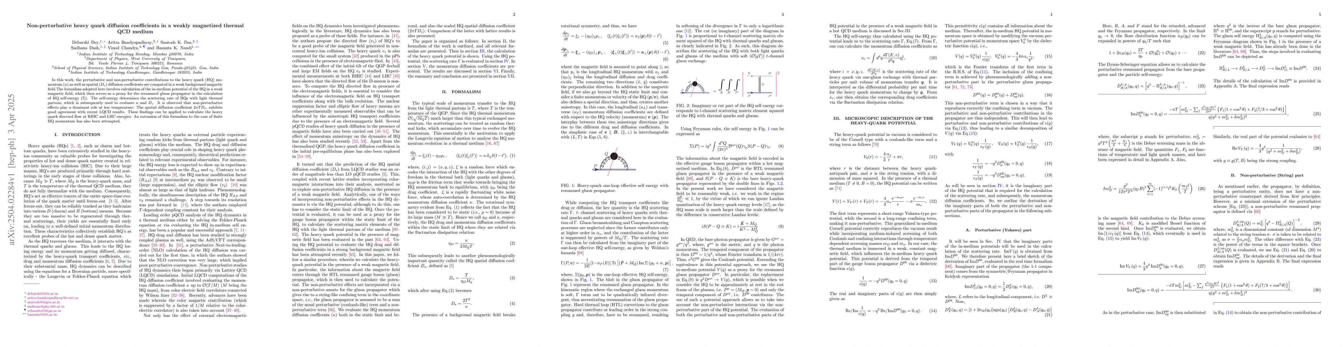 Thumbnail for Non-perturbative heavy quark diffusion coefficients in a weakly
  magnetized thermal QCD medium