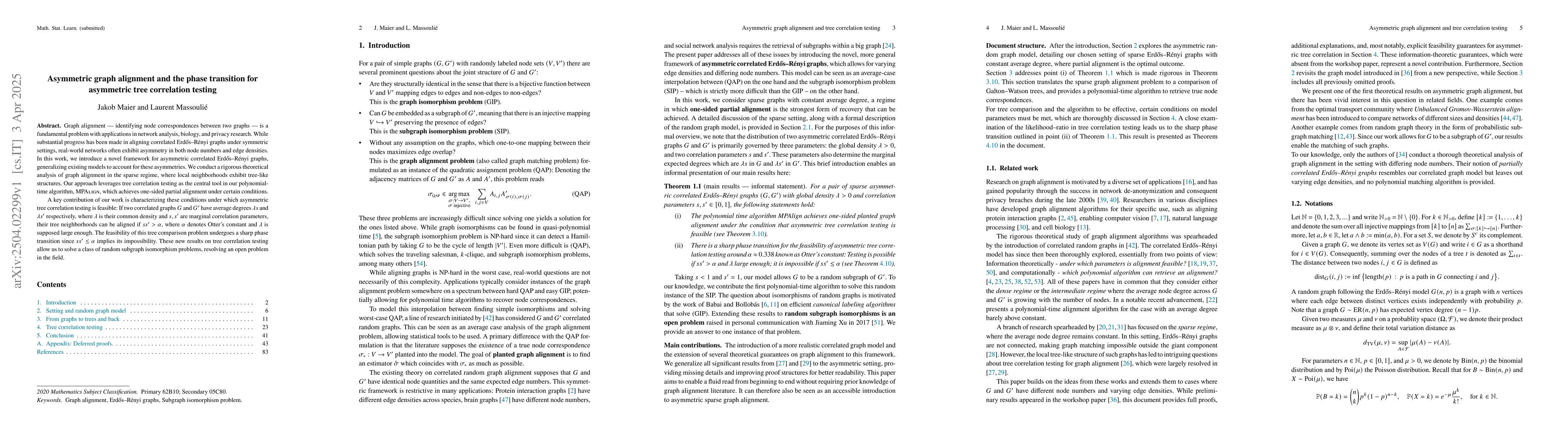 Thumbnail for Asymmetric graph alignment and the phase transition for asymmetric tree
  correlation testing