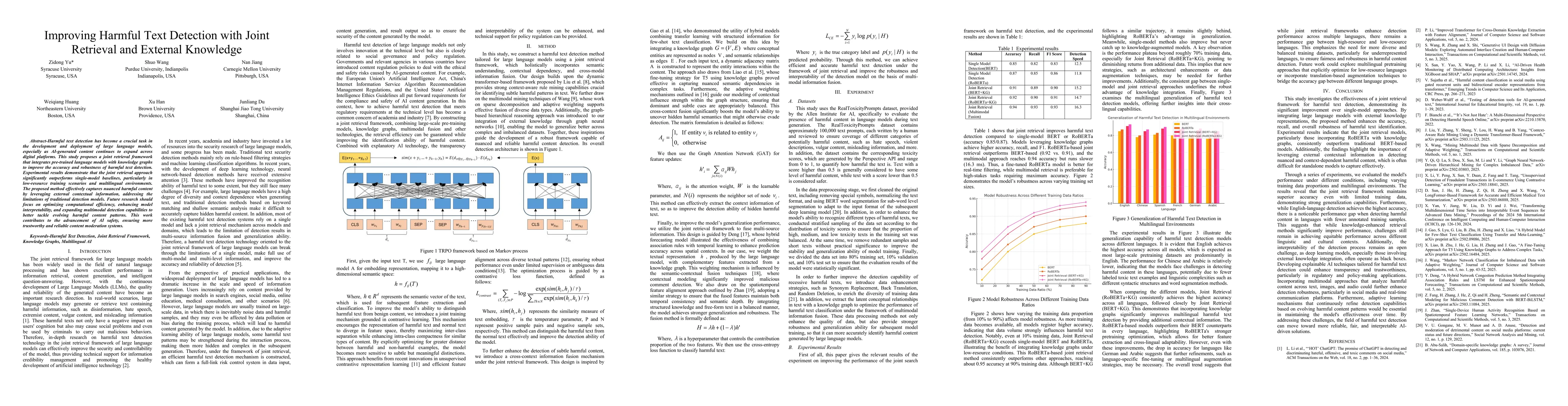 Thumbnail for Improving Harmful Text Detection with Joint Retrieval and External
  Knowledge