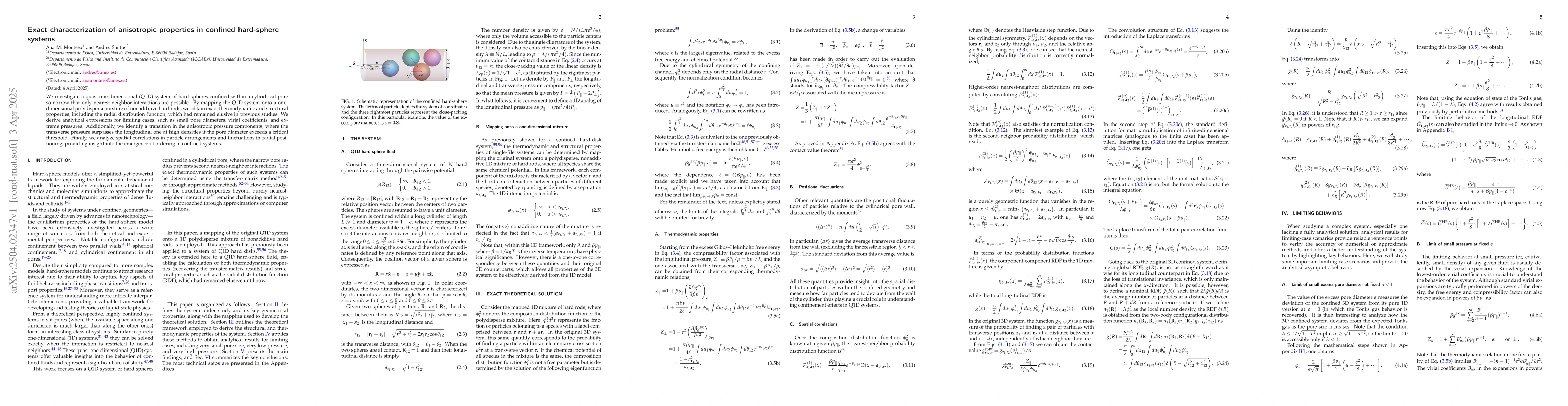 Thumbnail for Exact characterization of anisotropic properties in confined hard-sphere
  systems