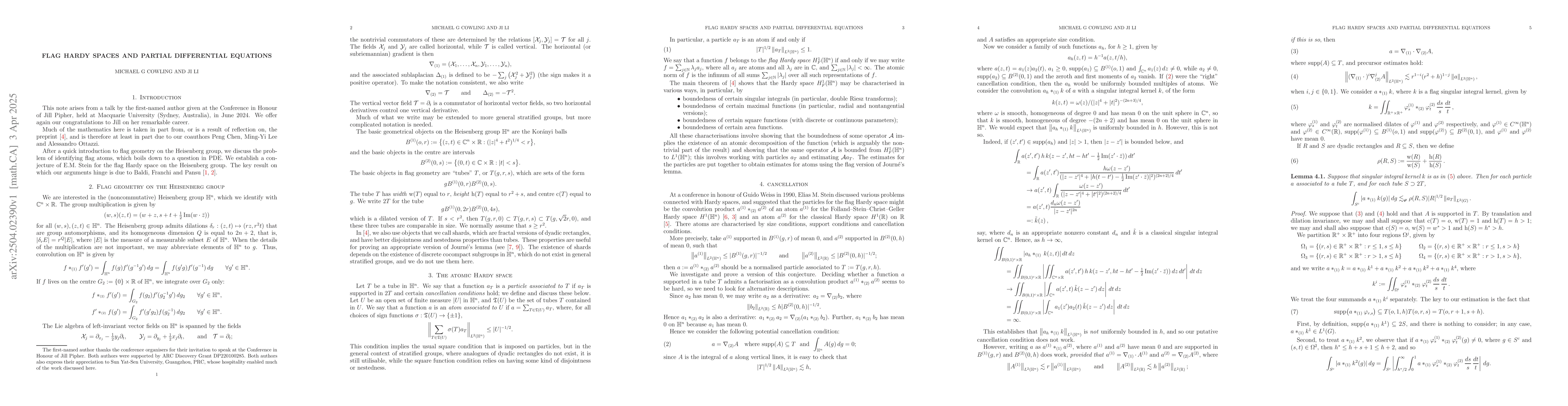 Thumbnail for Flag Hardy spaces and partial differential equations