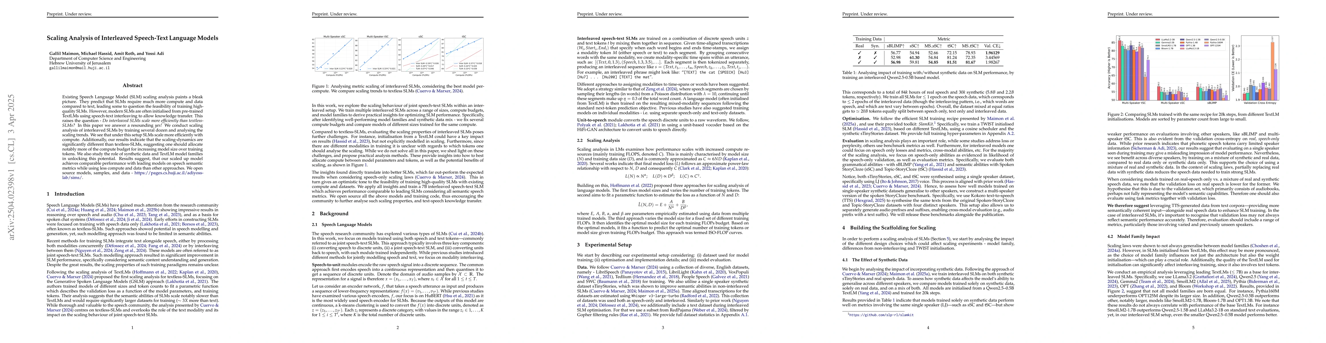 Thumbnail for Scaling Analysis of Interleaved Speech-Text Language Models