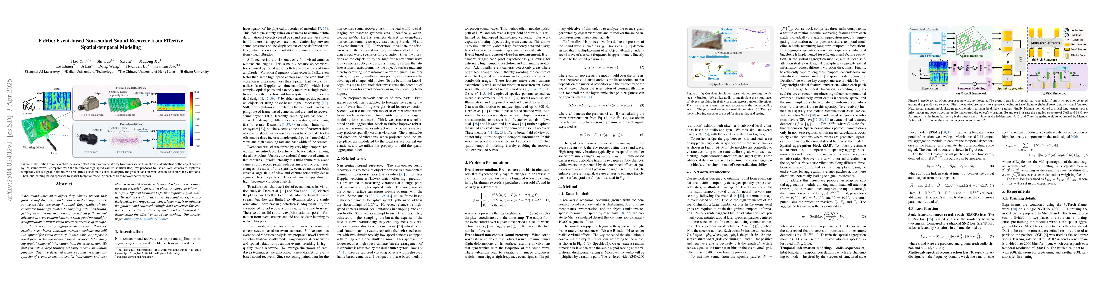 Thumbnail for EvMic: Event-based Non-contact sound recovery from effective
  spatial-temporal modeling