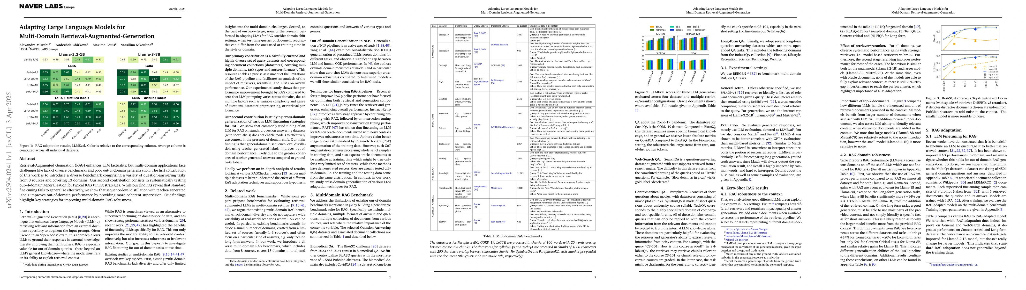 Thumbnail for Adapting Large Language Models for Multi-Domain
  Retrieval-Augmented-Generation