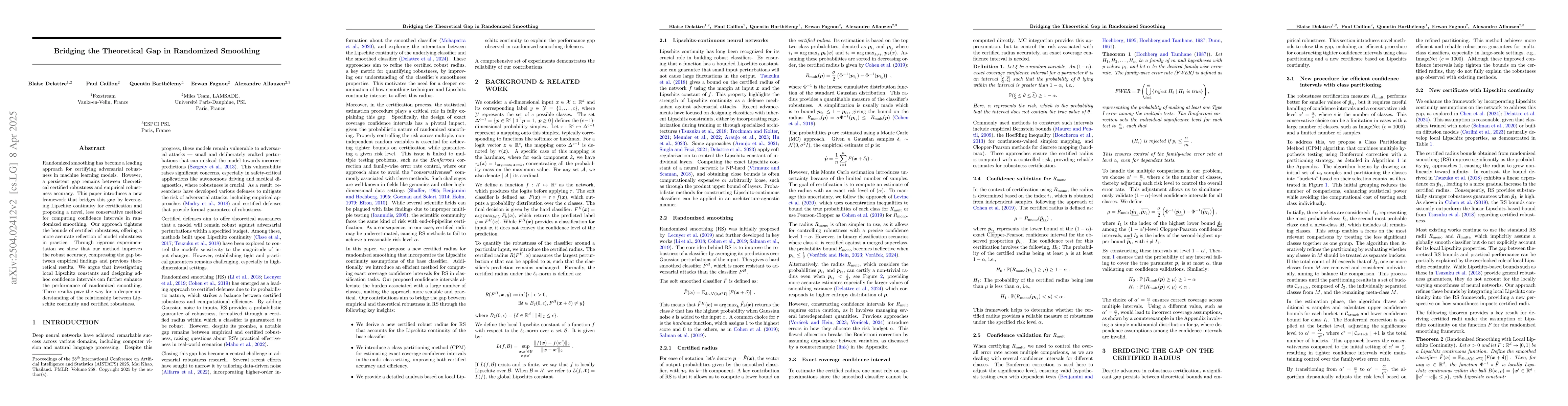 Thumbnail for Bridging the Theoretical Gap in Randomized Smoothing