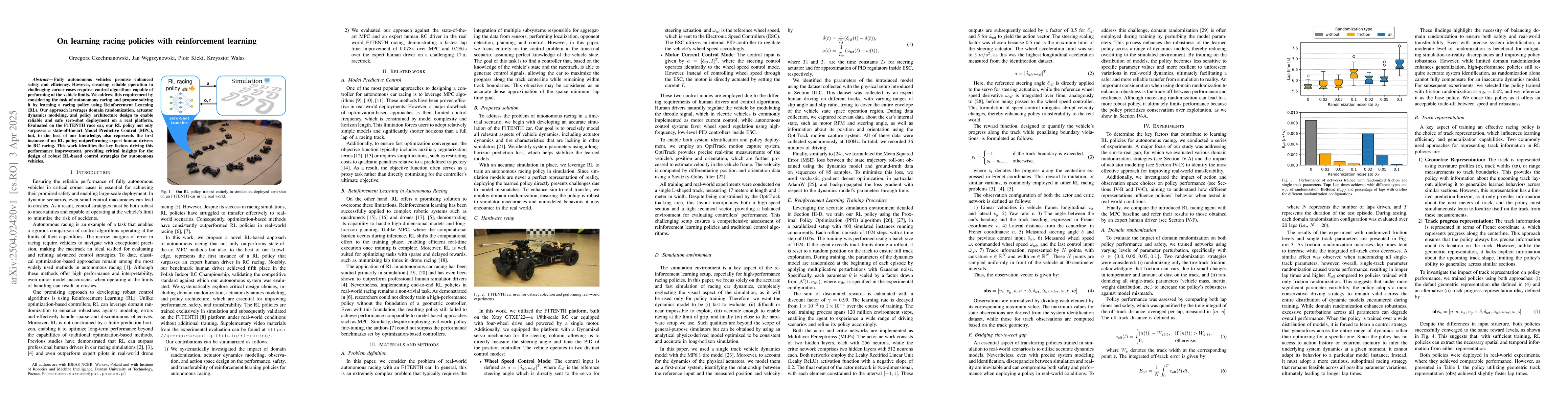 Thumbnail for On learning racing policies with reinforcement learning
