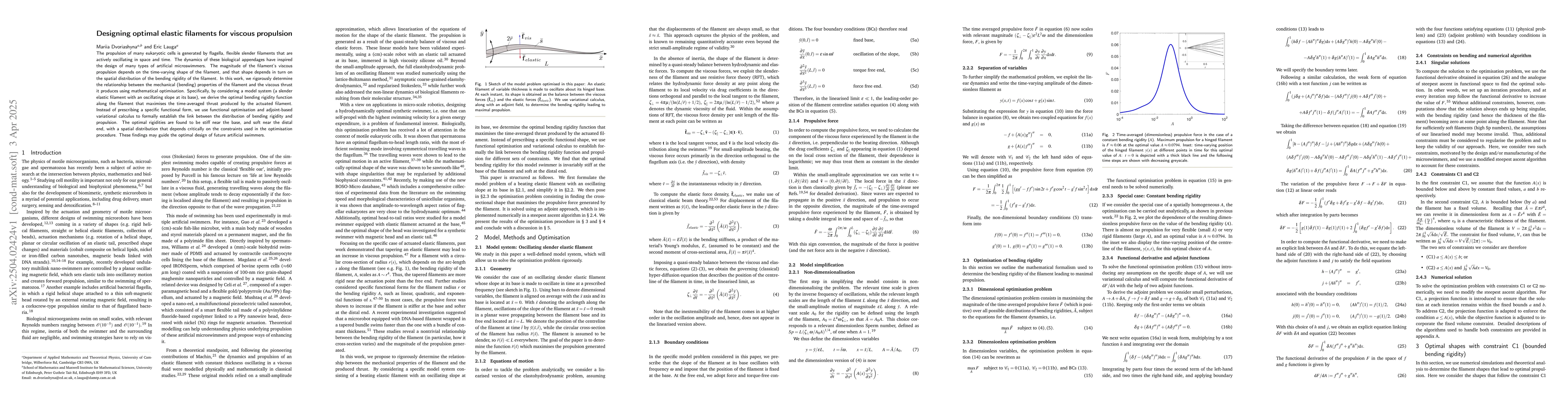 Thumbnail for Designing optimal elastic filaments for viscous propulsion