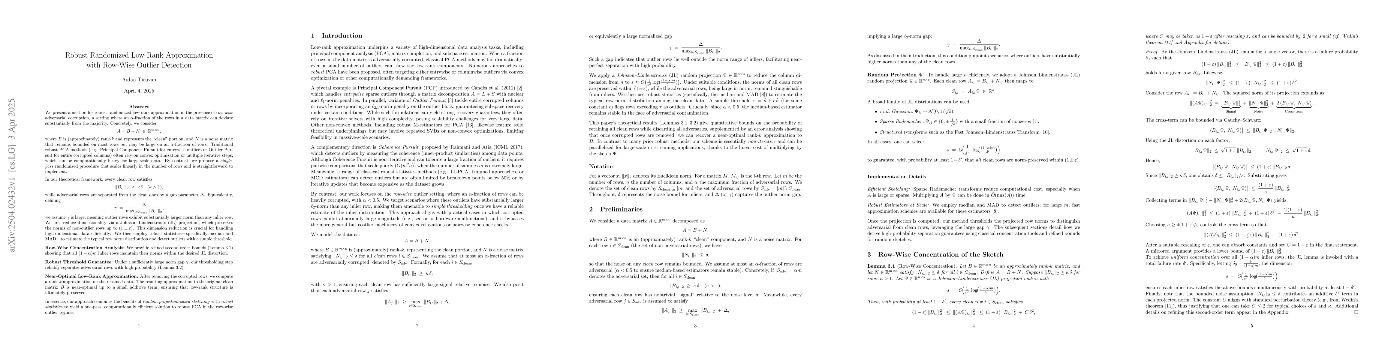 Thumbnail for Robust Randomized Low-Rank Approximation with Row-Wise Outlier Detection