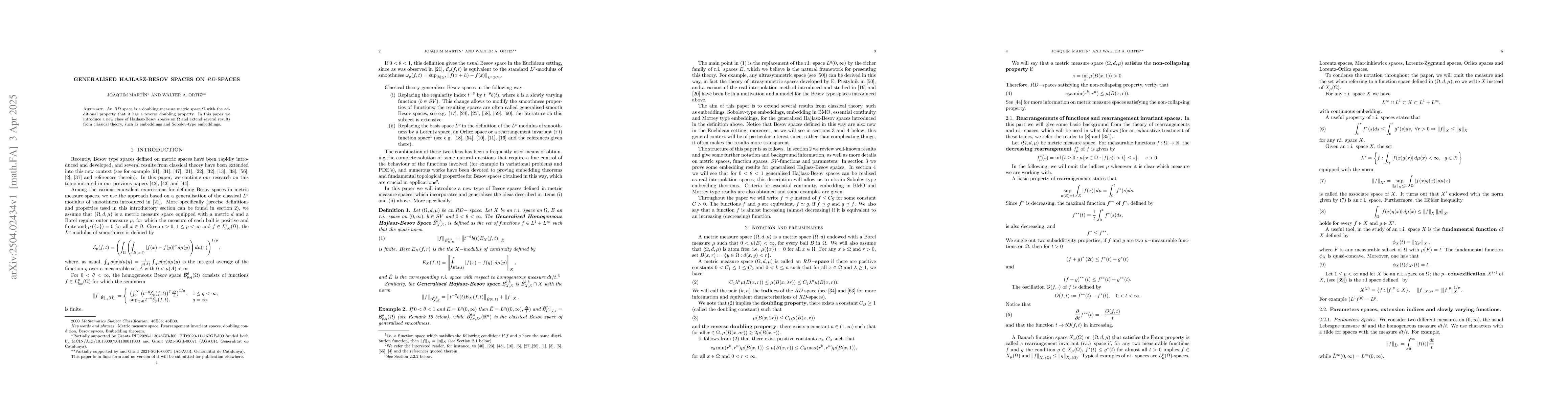 Thumbnail for Generalised Hajłasz-Besov spaces on $RD$-spaces