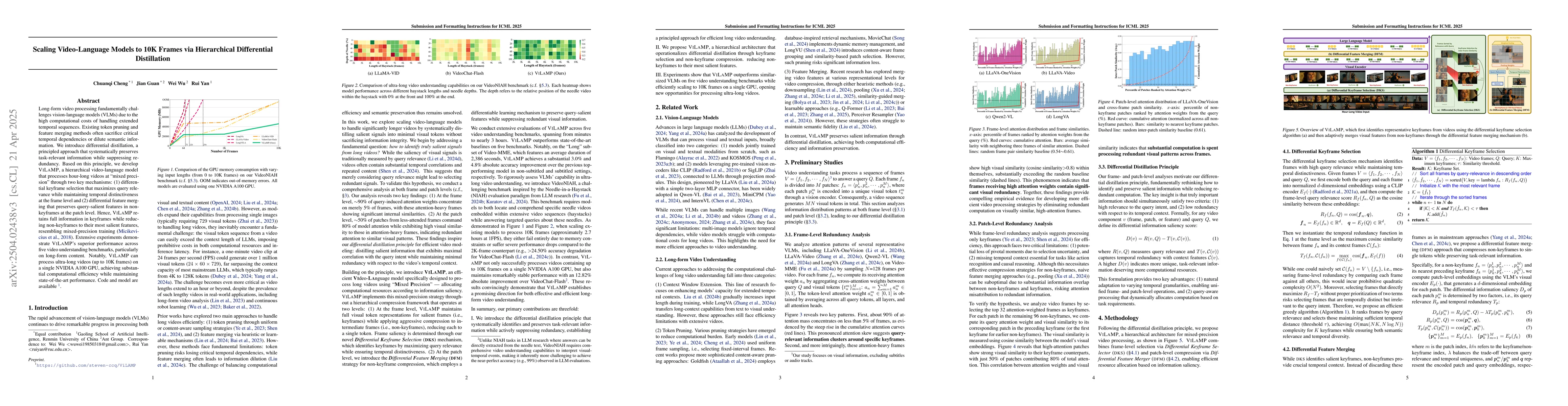 Thumbnail for Scaling Video-Language Models to 10K Frames via Hierarchical
  Differential Distillation