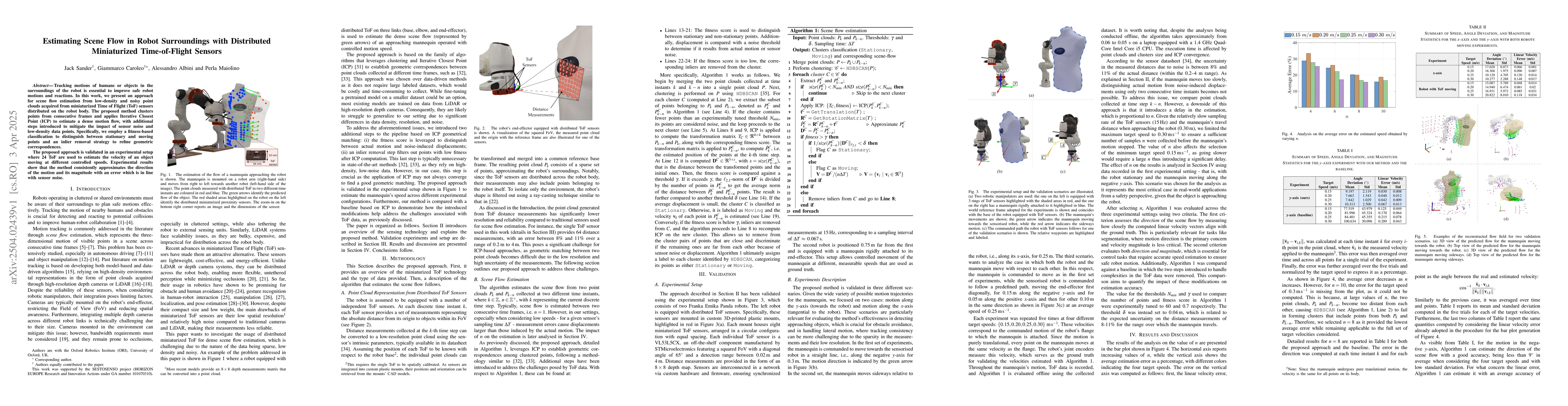 Thumbnail for Estimating Scene Flow in Robot Surroundings with Distributed
  Miniaturized Time-of-Flight Sensors