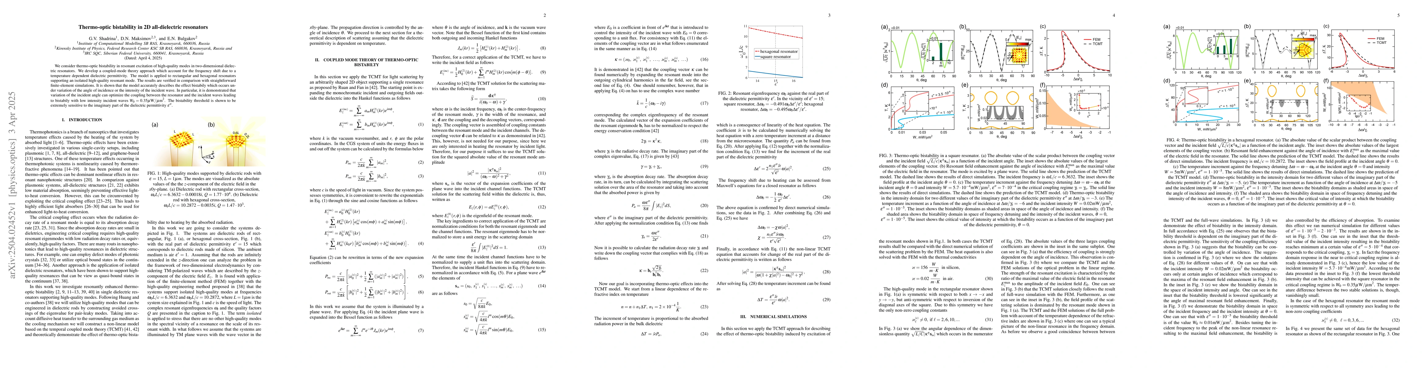 Thumbnail for Thermo-optic bistability in 2D all-dielectric resonators