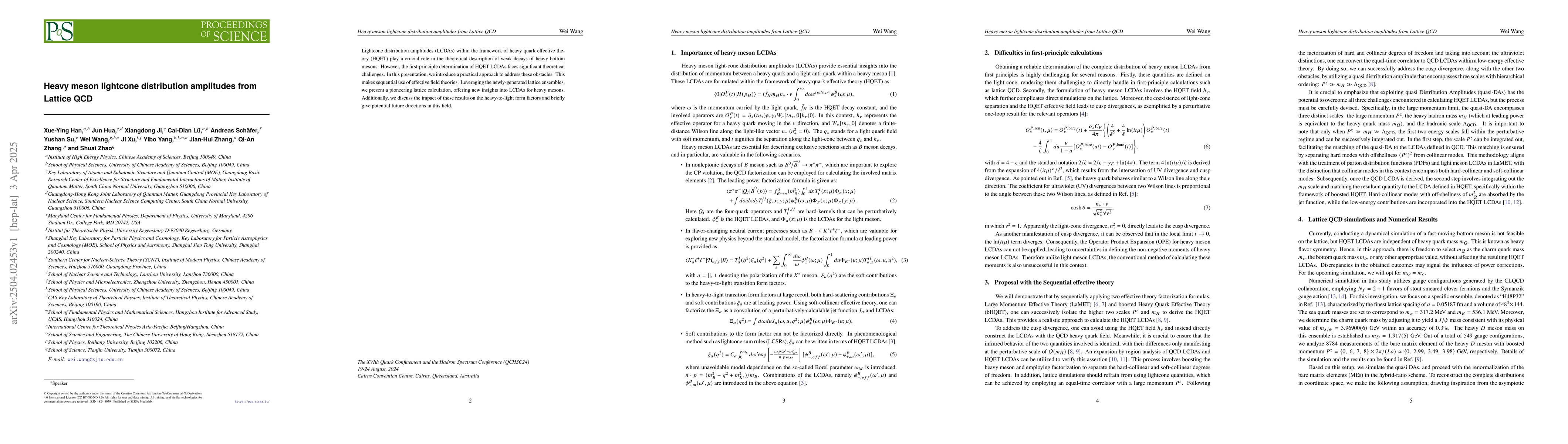 Thumbnail for Heavy meson lightcone distribution amplitudes from Lattice QCD