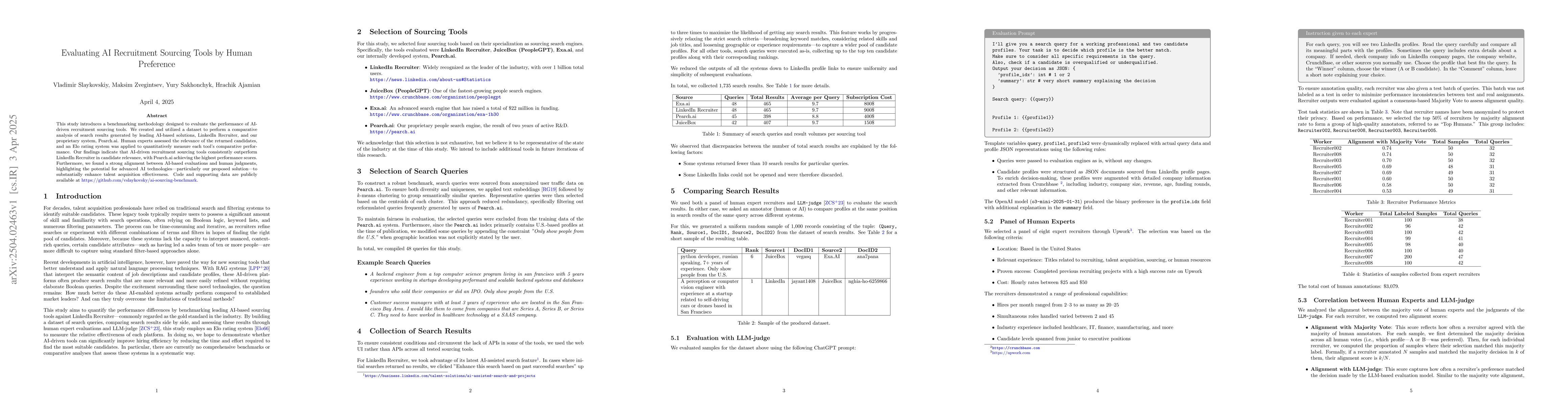Thumbnail for Evaluating AI Recruitment Sourcing Tools by Human Preference