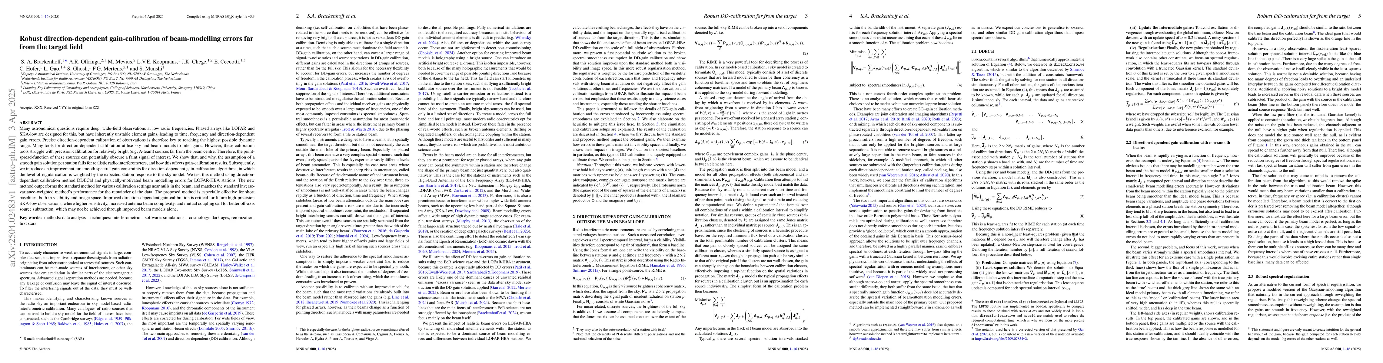 Thumbnail for Robust direction-dependent gain-calibration of beam-modelling errors far
  from the target field