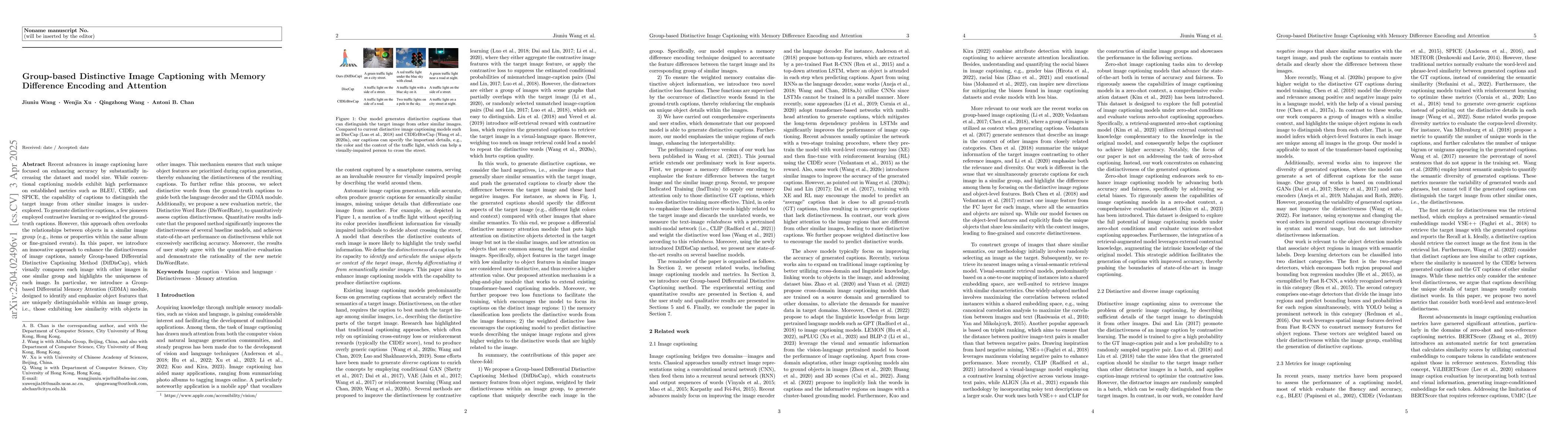 Thumbnail for Group-based Distinctive Image Captioning with Memory Difference Encoding
  and Attention