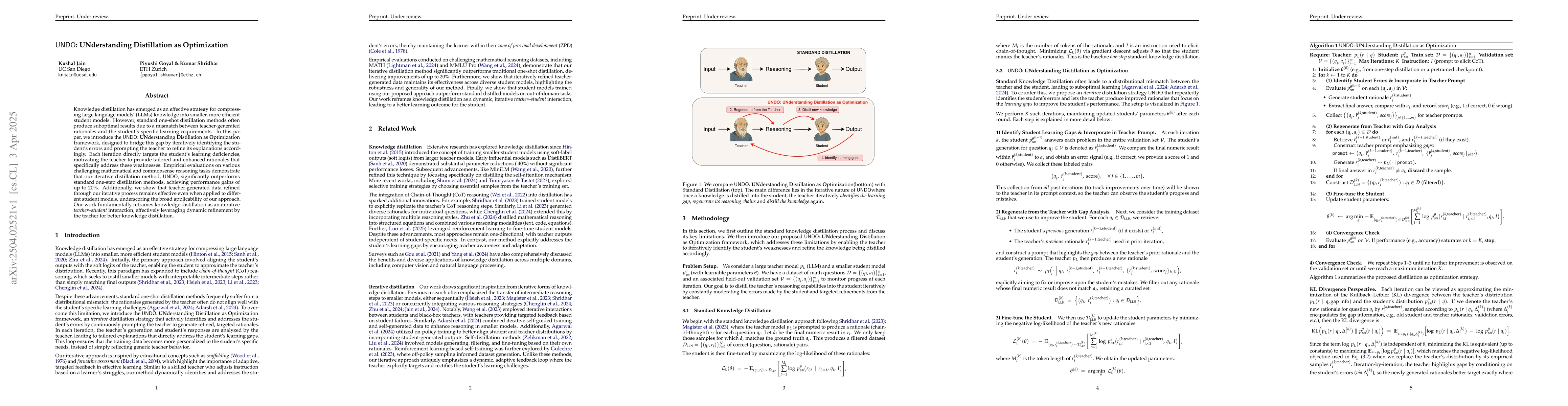 Thumbnail for UNDO: Understanding Distillation as Optimization