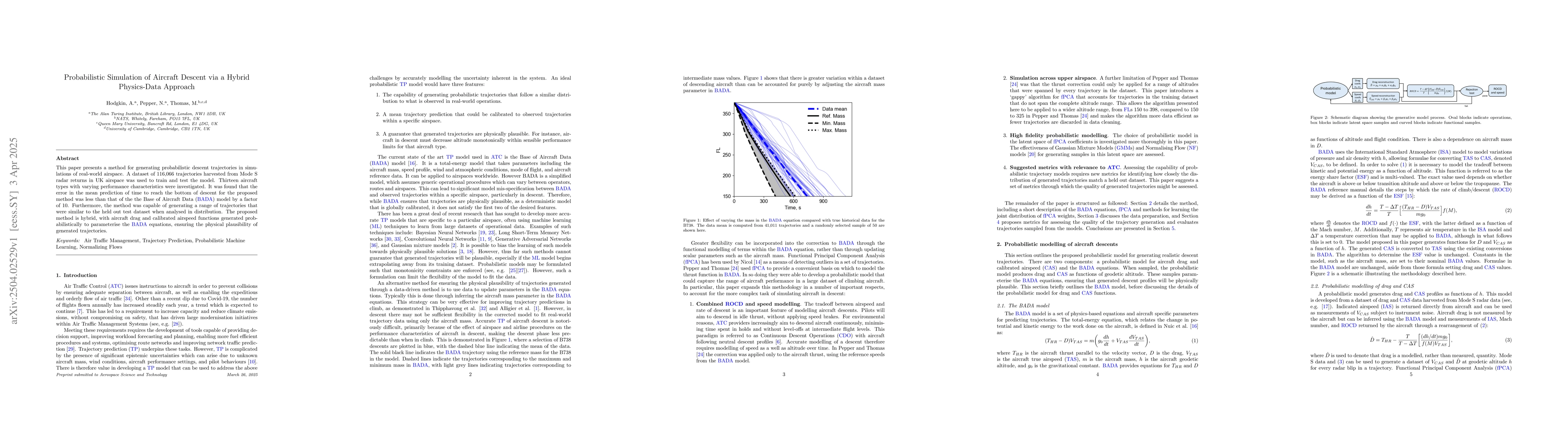 Thumbnail for Probabilistic Simulation of Aircraft Descent via a Hybrid Physics-Data
  Approach