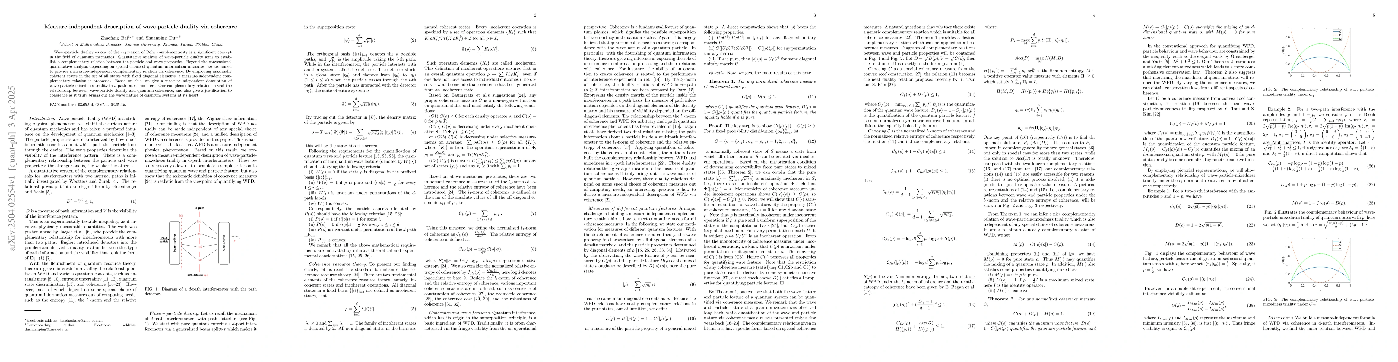 Thumbnail for Measure-independent description of wave-particle duality via coherence