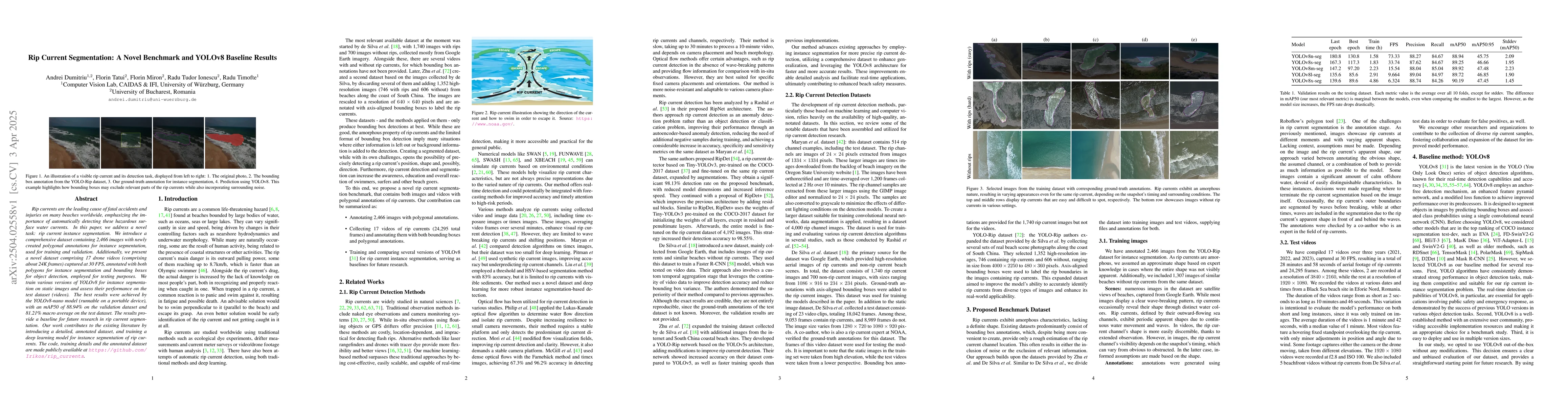 Thumbnail for Rip Current Segmentation: A Novel Benchmark and YOLOv8 Baseline Results