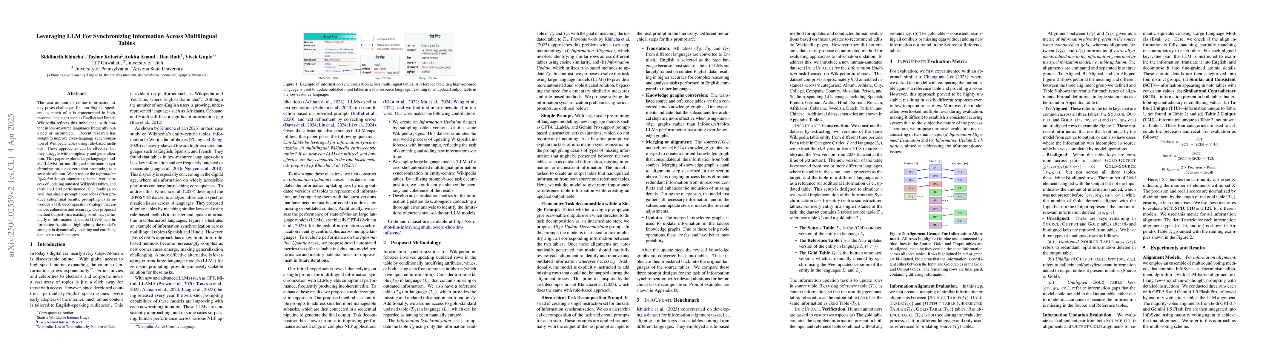 Thumbnail for Leveraging LLM For Synchronizing Information Across Multilingual Tables
