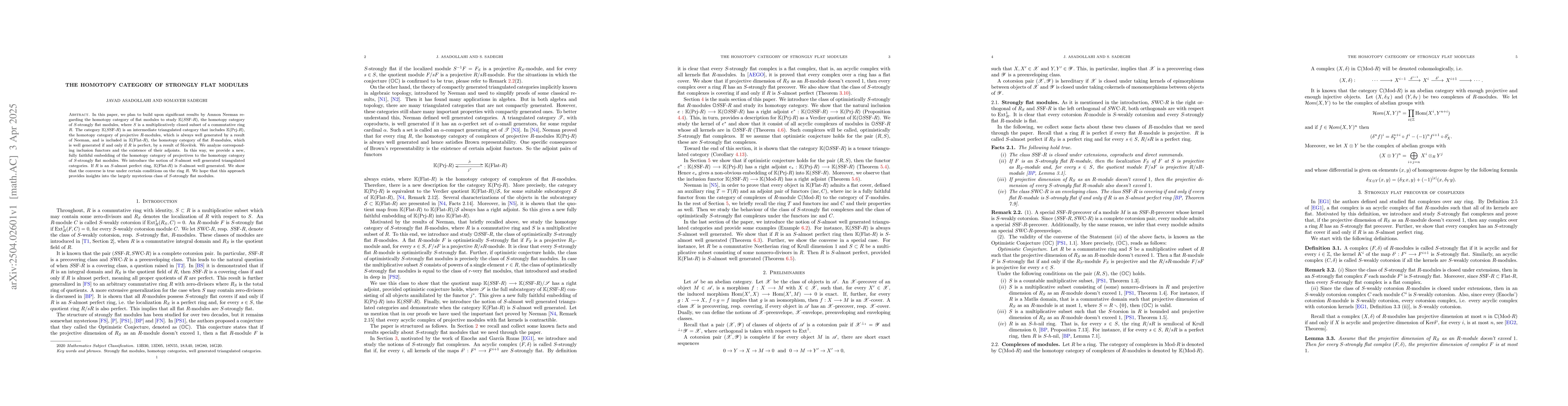 Thumbnail for The Homotopy Category of Strongly flat modules