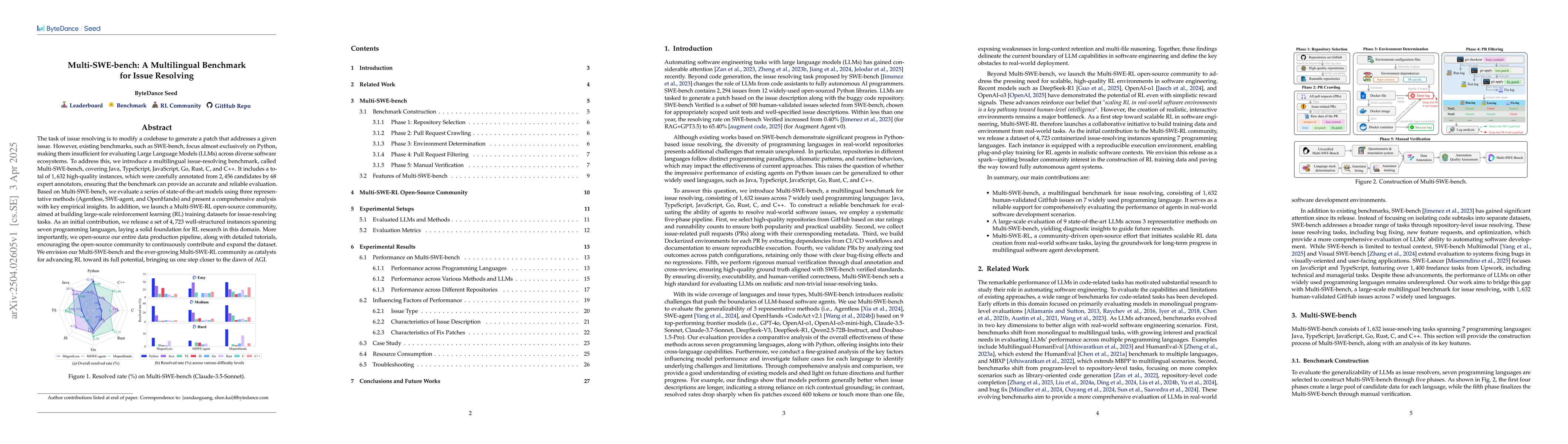 Thumbnail for Multi-SWE-bench: A Multilingual Benchmark for Issue Resolving