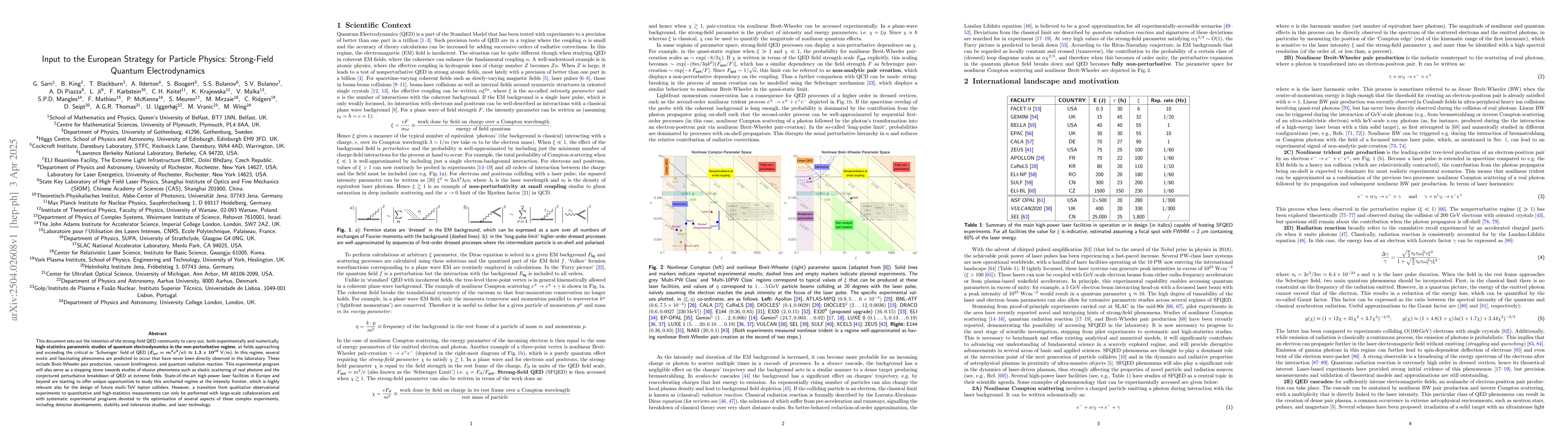 Thumbnail for Input to the European Strategy for Particle Physics: Strong-Field
  Quantum Electrodynamics