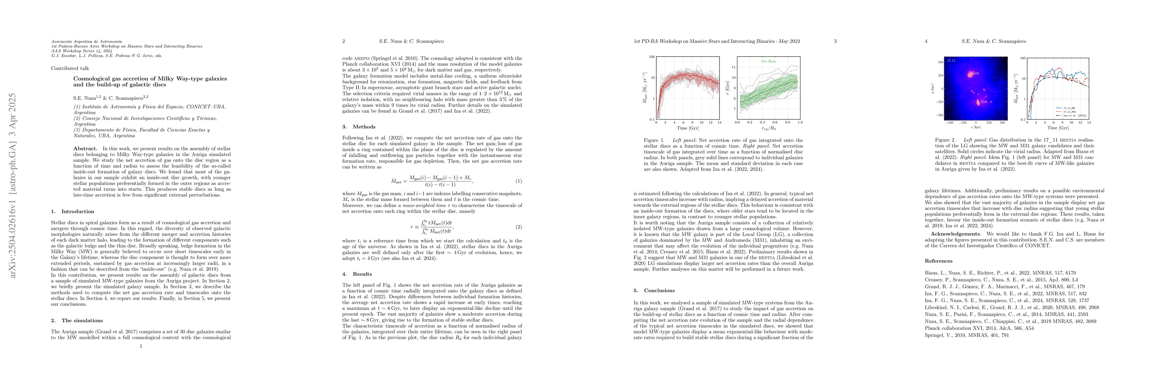 Thumbnail for Cosmological gas accretion of Milky Way-type galaxies and the build-up
  of galactic discs