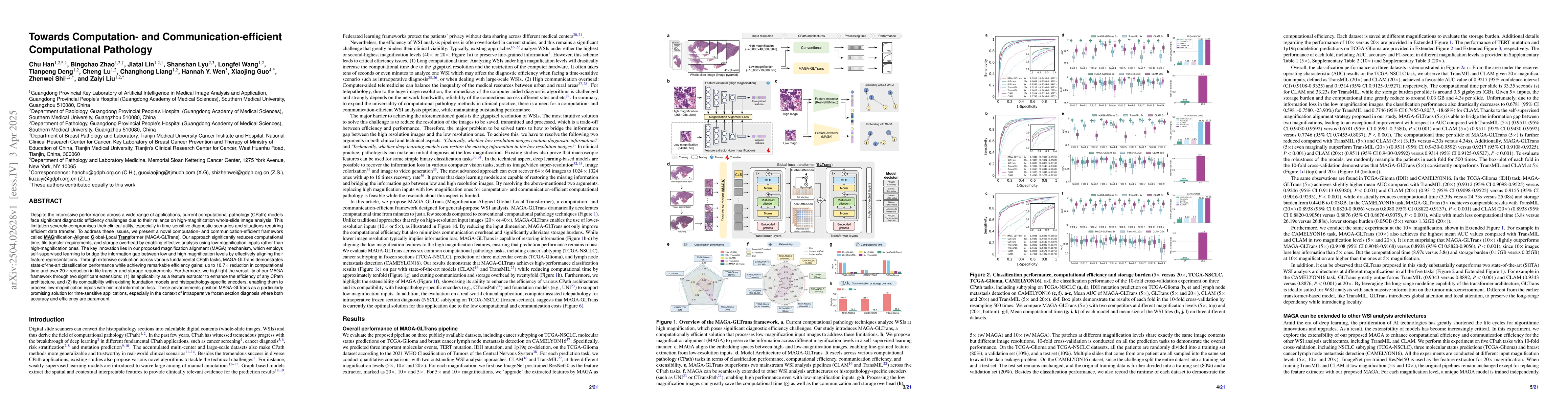 Thumbnail for Towards Computation- and Communication-efficient Computational Pathology
