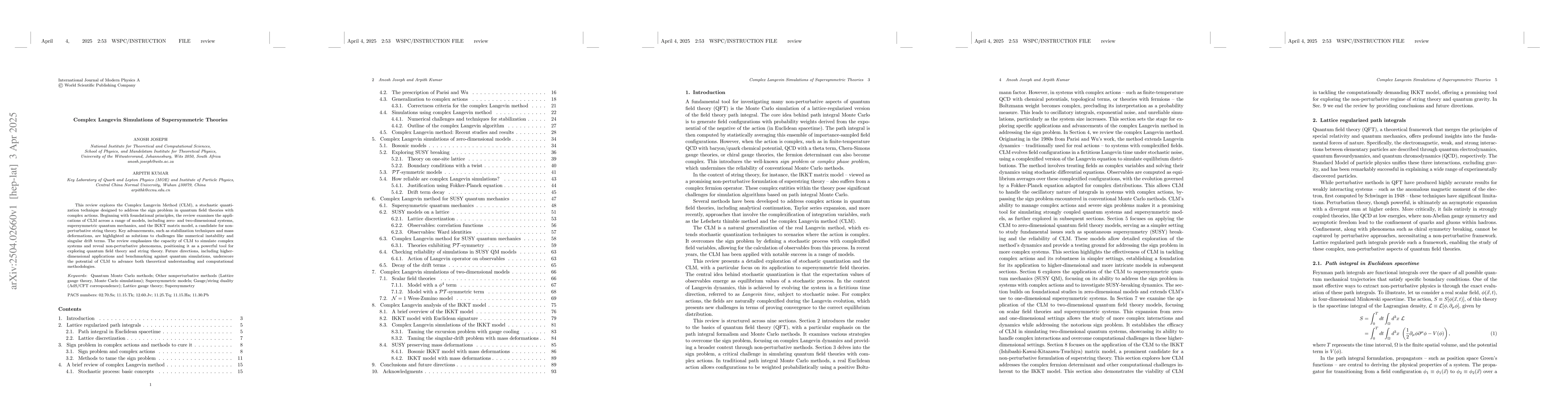 Thumbnail for Complex Langevin Simulations of Supersymmetric Theories