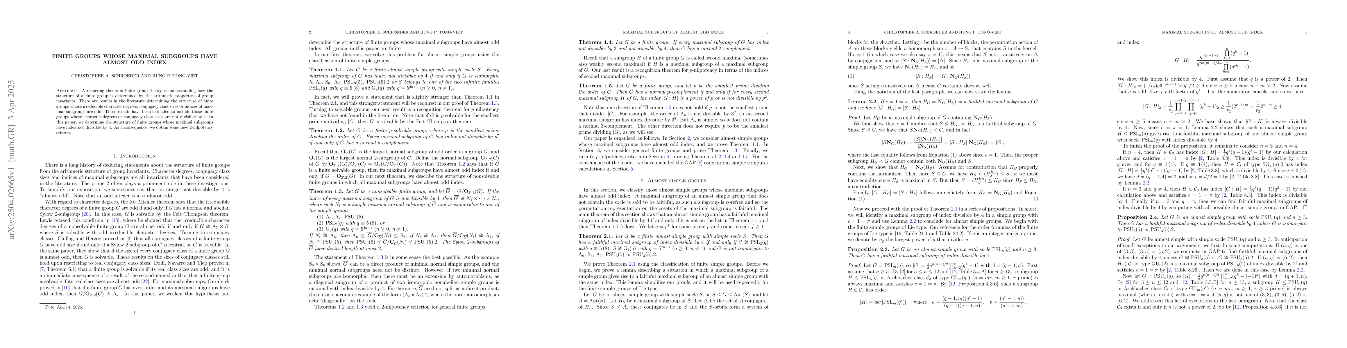 Thumbnail for Finite groups whose maximal subgroups have almost odd index