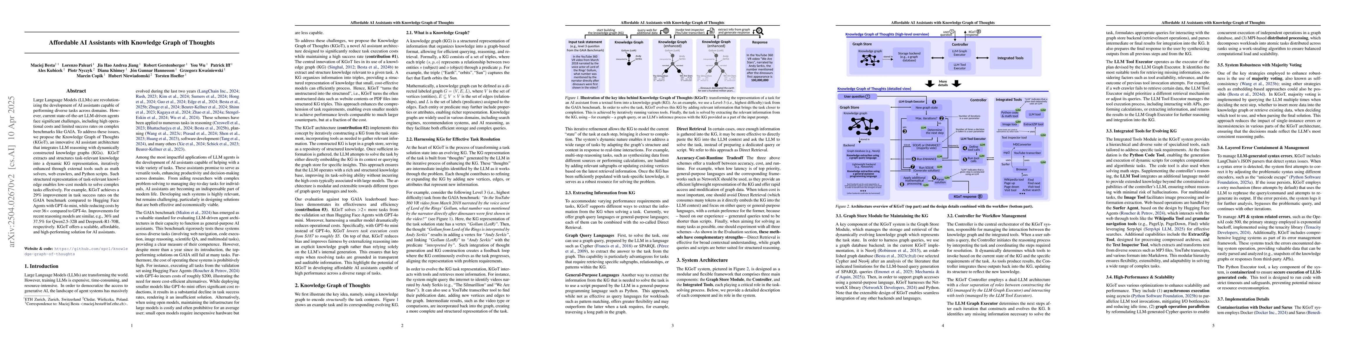 Thumbnail for Affordable AI Assistants with Knowledge Graph of Thoughts