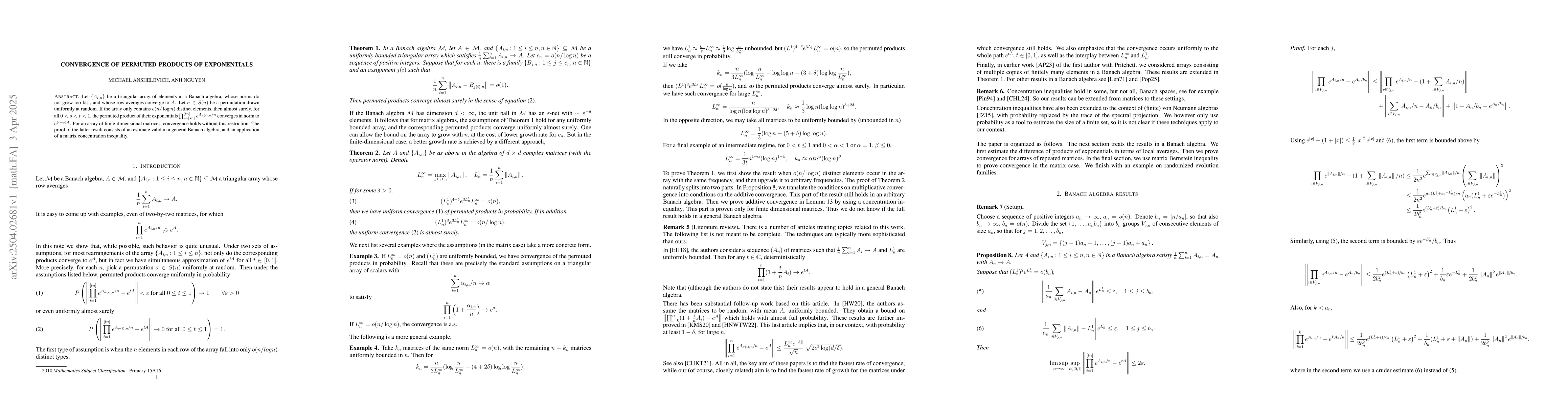 Thumbnail for Convergence of permuted products of exponentials