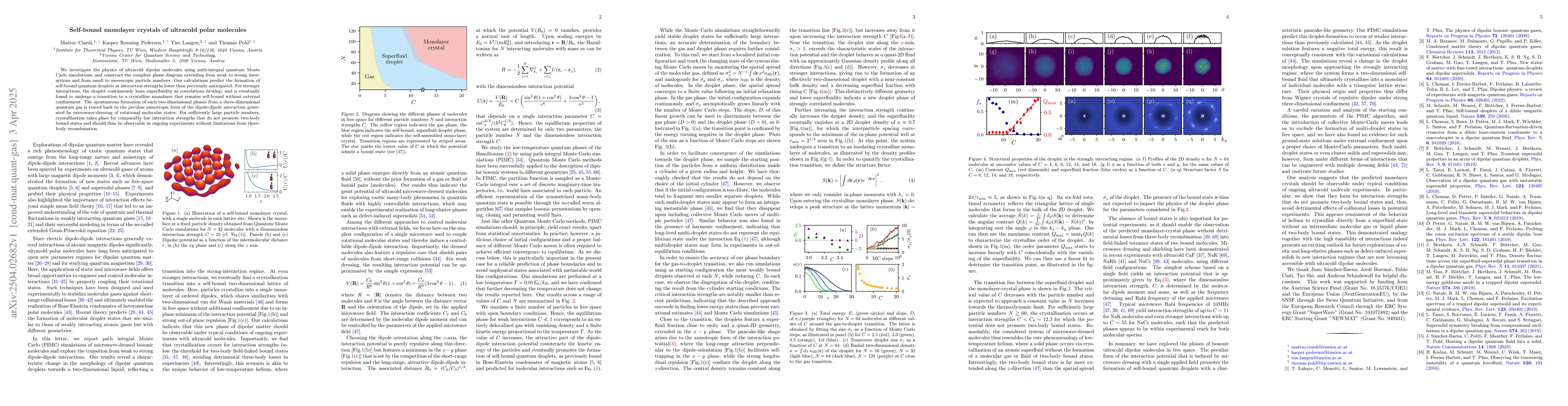 Thumbnail for Self-bound monolayer crystals of ultracold polar molecules