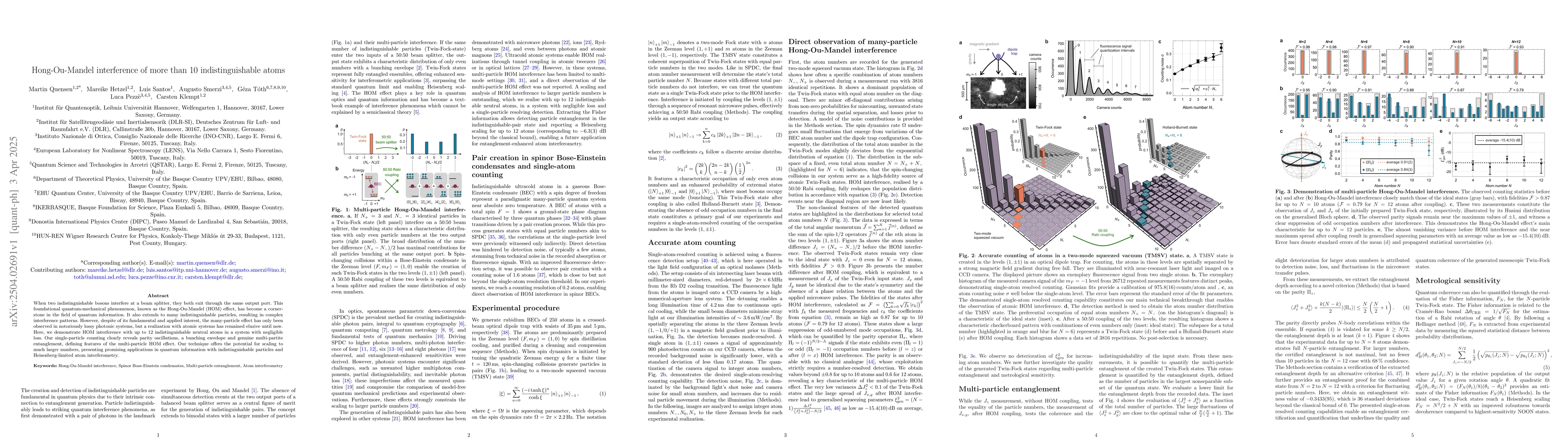 Thumbnail for Hong-Ou-Mandel interference of more than 10 indistinguishable atoms