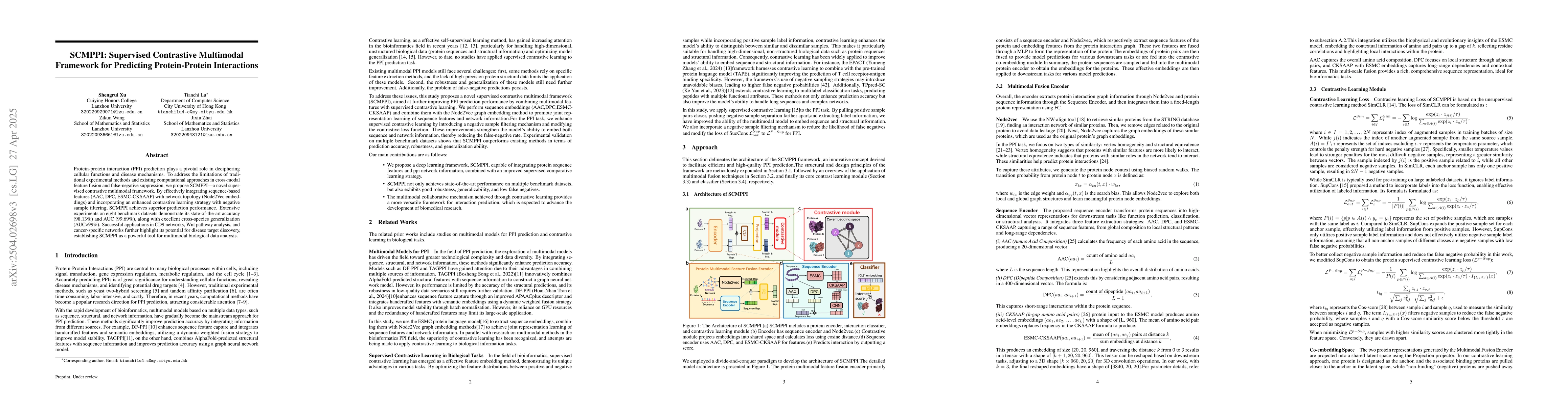 Thumbnail for SCMPPI: Supervised Contrastive Multimodal Framework for Predicting
  Protein-Protein Interactions