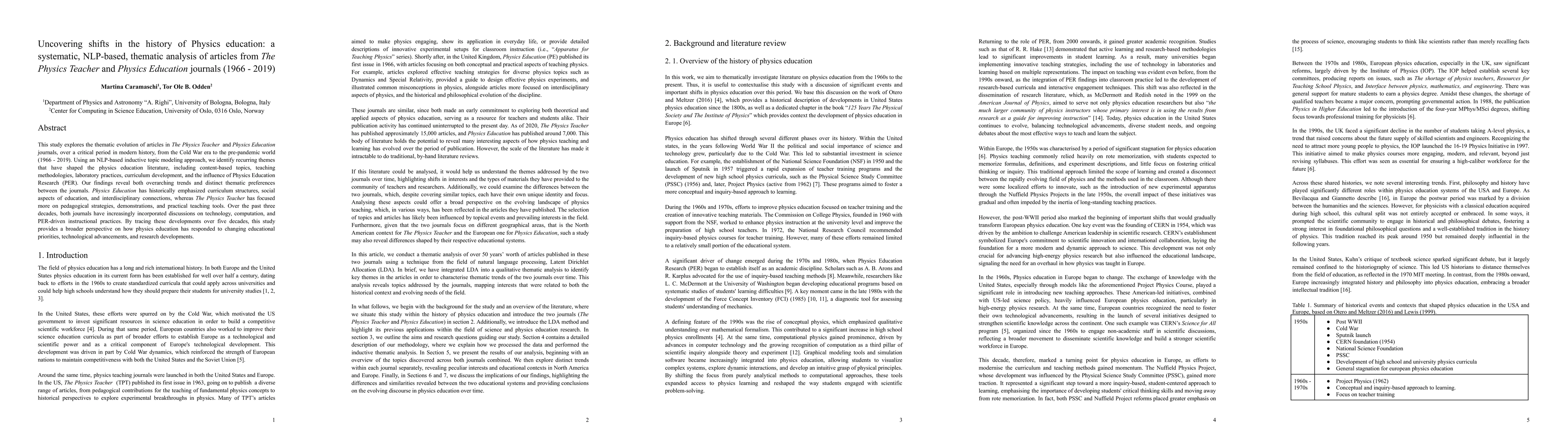 Thumbnail for Uncovering shifts in the history of Physics education: a systematic,
  NLP-based, thematic analysis of articles from The Physics Teacher and Physics
  Education journals (1966-2019)