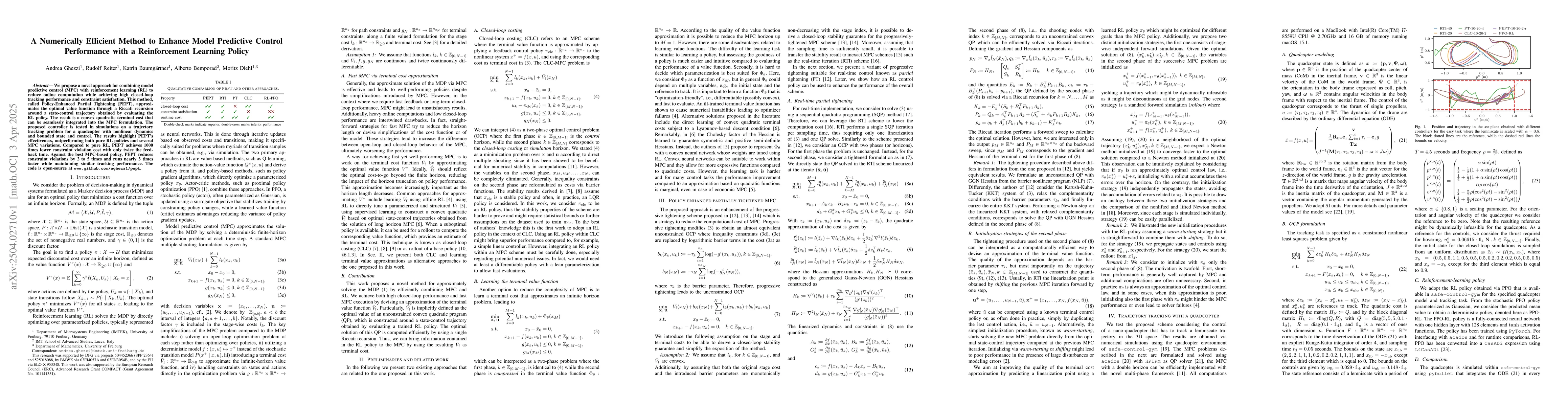 Thumbnail for A Numerically Efficient Method to Enhance Model Predictive Control
  Performance with a Reinforcement Learning Policy