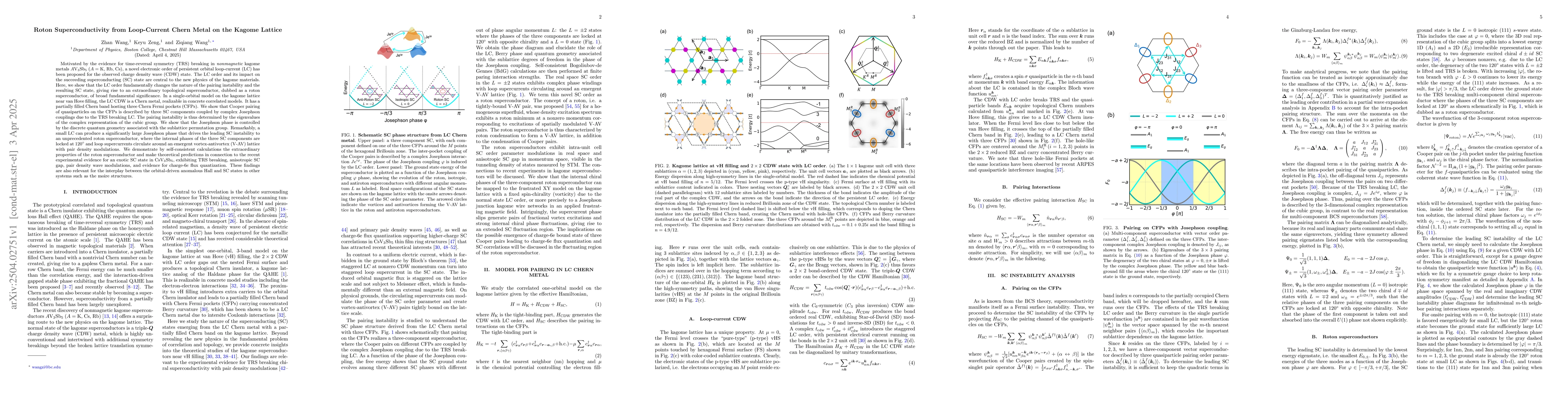 Thumbnail for Roton Superconductivity from Loop-Current Chern Metal on the Kagome
  Lattice