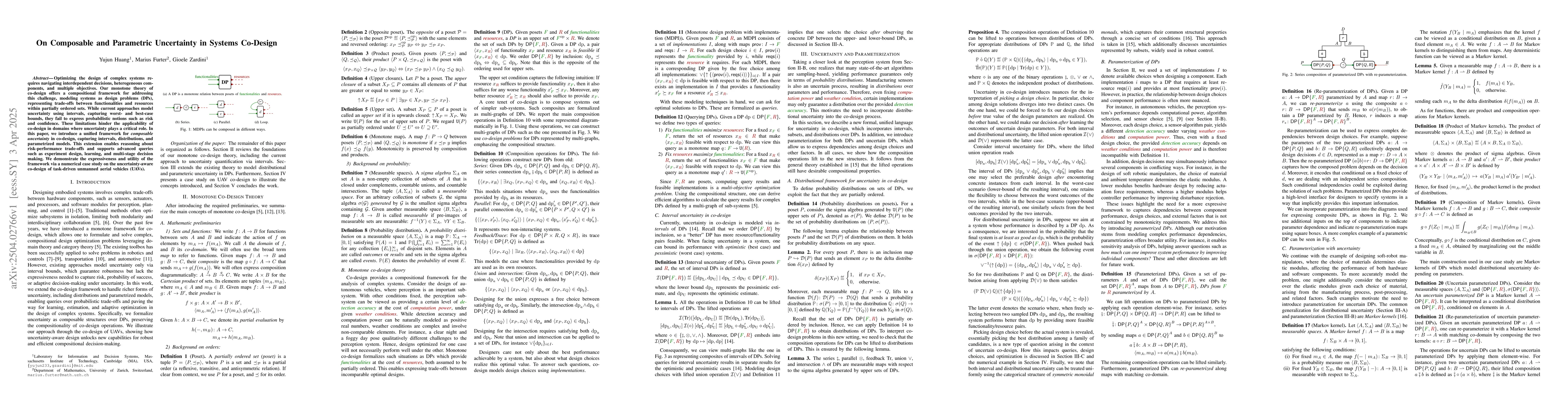 Thumbnail for On Composable and Parametric Uncertainty in Systems Co-Design